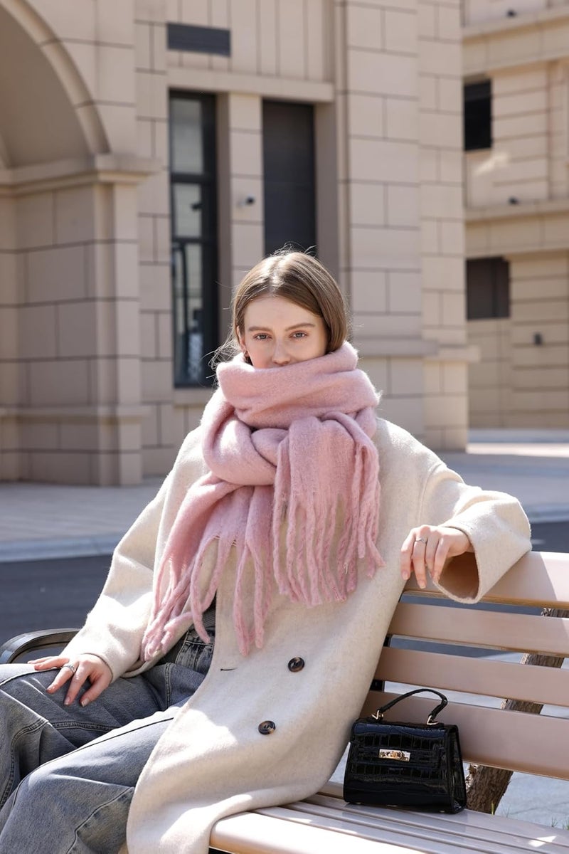 Wander Agio Winter Warm Scarf Long Pashmina Extra Large Shawls and Wraps for Women Large Blanket Scarves Solid - Image 5